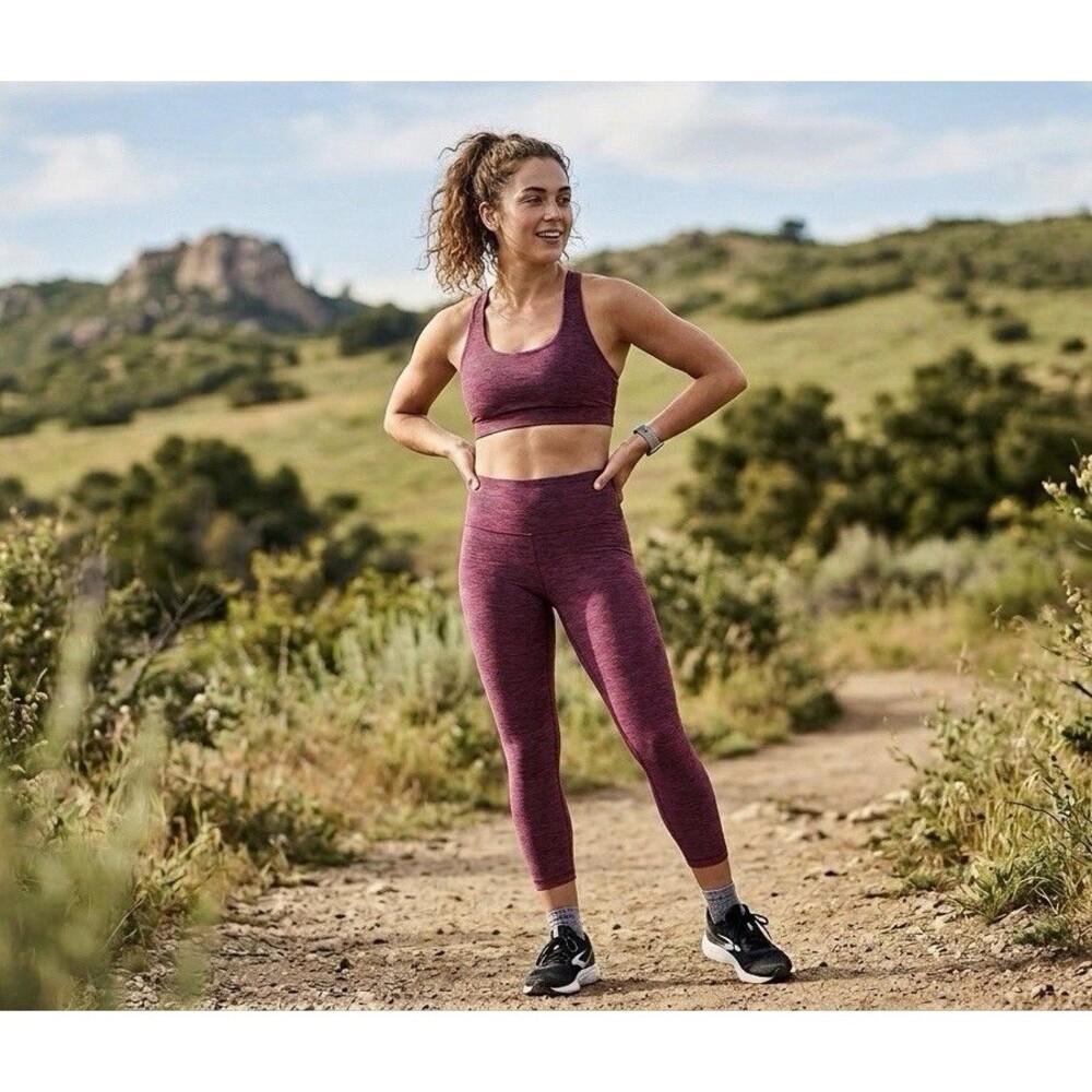 Seamless High-Waist Leggings in Heather Plum